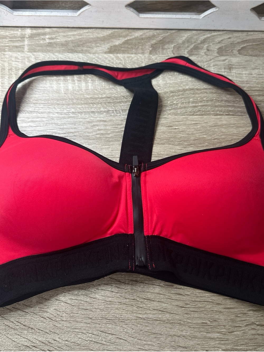 Pink By Victoria’s Secret, Ultimate Red And Black Sports Bra Size Medium